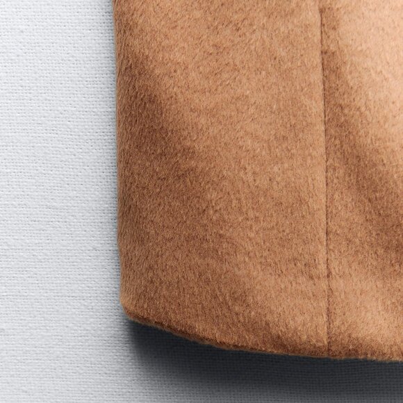 NEW Zara Soft Faux Fur, Wool Blend Bustier Corset-Style Cropped Top in Camel, XS - Picture 10 of 16